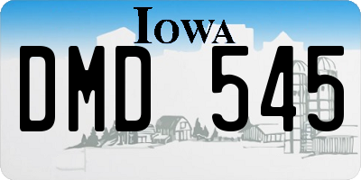 IA license plate DMD545