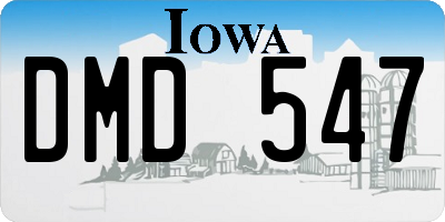 IA license plate DMD547