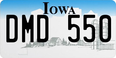 IA license plate DMD550