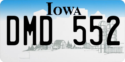 IA license plate DMD552