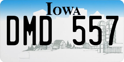 IA license plate DMD557
