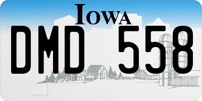 IA license plate DMD558