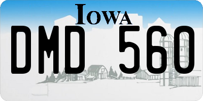 IA license plate DMD560