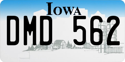 IA license plate DMD562