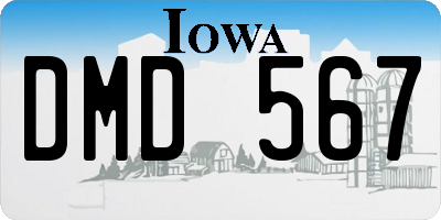 IA license plate DMD567