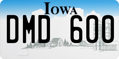 IA license plate DMD600