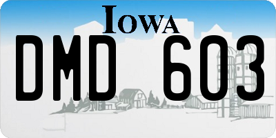 IA license plate DMD603