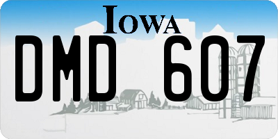 IA license plate DMD607