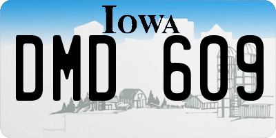 IA license plate DMD609