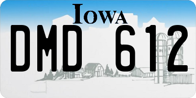 IA license plate DMD612