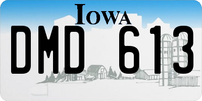 IA license plate DMD613