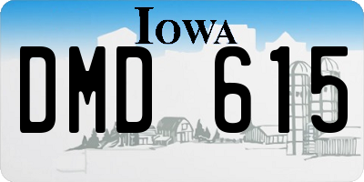 IA license plate DMD615