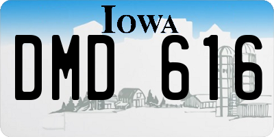 IA license plate DMD616