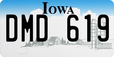 IA license plate DMD619