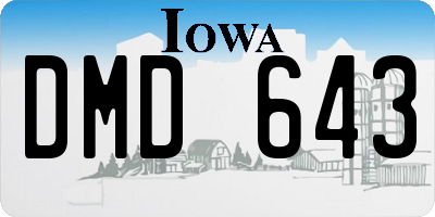 IA license plate DMD643