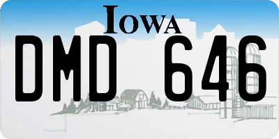 IA license plate DMD646