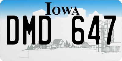 IA license plate DMD647