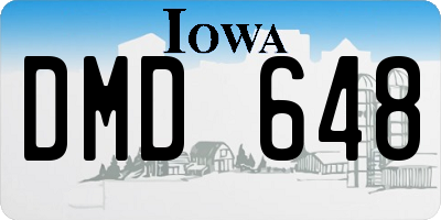 IA license plate DMD648