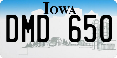 IA license plate DMD650