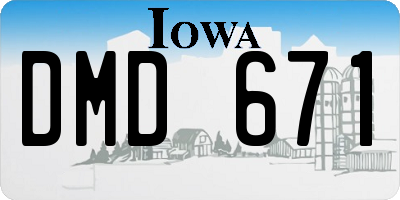 IA license plate DMD671