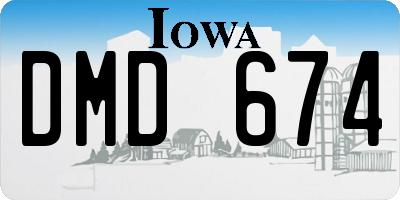 IA license plate DMD674