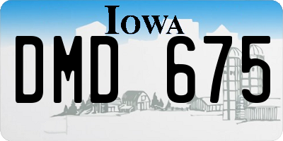 IA license plate DMD675