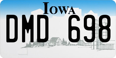 IA license plate DMD698