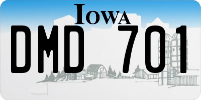 IA license plate DMD701