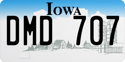 IA license plate DMD707