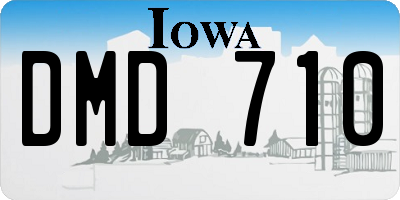 IA license plate DMD710