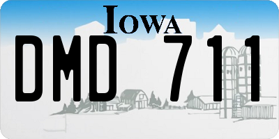 IA license plate DMD711