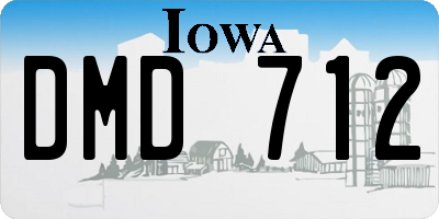 IA license plate DMD712