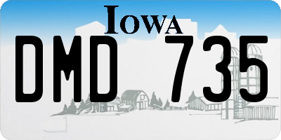IA license plate DMD735