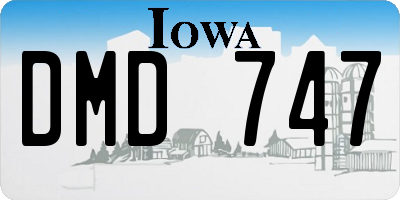 IA license plate DMD747