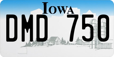 IA license plate DMD750