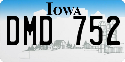 IA license plate DMD752