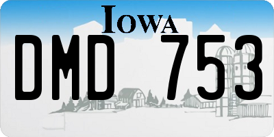 IA license plate DMD753