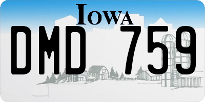 IA license plate DMD759