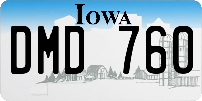 IA license plate DMD760