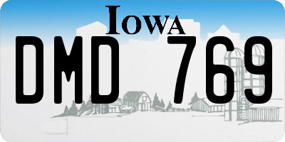 IA license plate DMD769