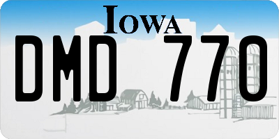 IA license plate DMD770