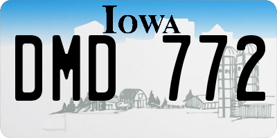 IA license plate DMD772