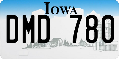 IA license plate DMD780