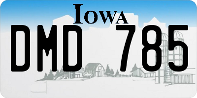 IA license plate DMD785