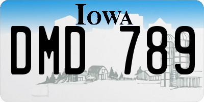 IA license plate DMD789