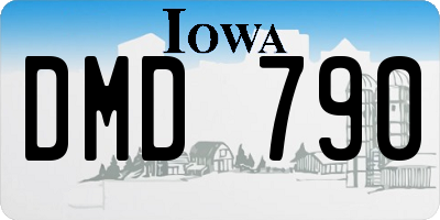 IA license plate DMD790