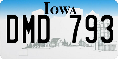 IA license plate DMD793