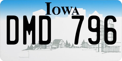 IA license plate DMD796