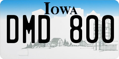 IA license plate DMD800