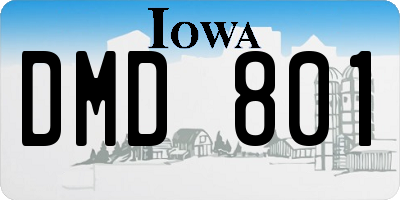 IA license plate DMD801